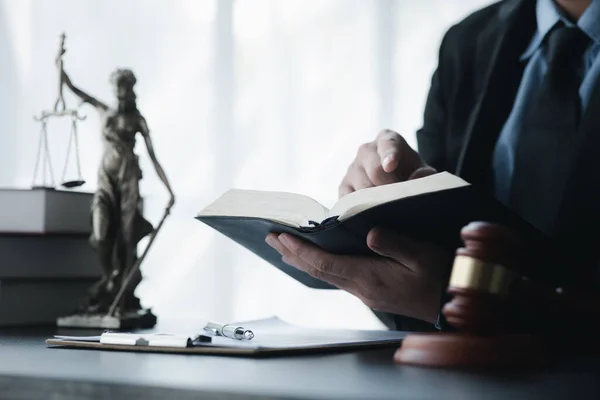 stock image Lawyer concepts to testify to clients and to provide counseling in cases, to provide legal relief, to maintain law and fairness, to proceed with transparency, to attorneys to defend cases in court.