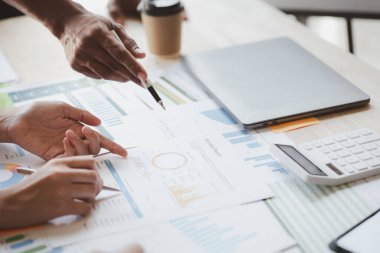 Group business people are having a meeting and planning their business together in the conference room, leaders of startup companies share their opinions and discuss how to run a successful business.