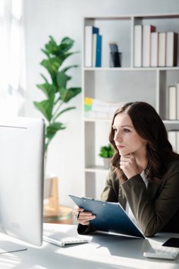 Beautiful woman running a company, a businesswoman who founded a new generation of startup companies, with management run by female leaders, female bosses. Business administration concept.