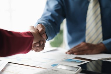 İş adamları el sıkışarak bir girişim kuruyor, el sıkışmak Batılı bir selamlama veya tebrik şeklidir. Genç iş adamları girişimlerde bulunuyor ve giderek yükseliyorlar. Başlangıç fikri.