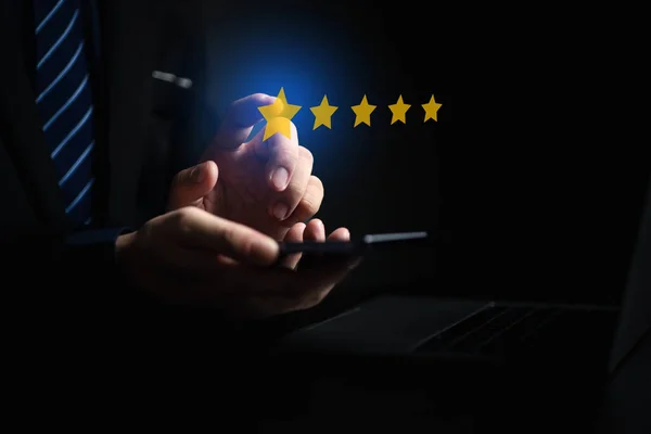 Product Service Review Ideas Customers Writing Reviews Customers Who Use — 图库照片