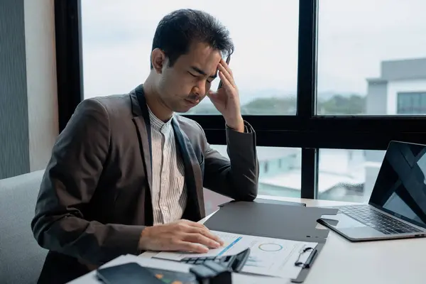 Entrepreneur is getting tired of their work,  Businessman is stressed about managing a startup company, Company employees are stressed because their laptops are having problems, stress idea.