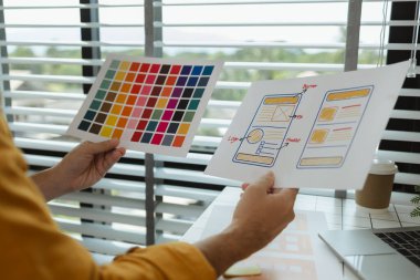 Bir web geliştiricisi, kullanıcıların ihtiyaçlarını en iyi şekilde karşılayan dijital bir ürünün yapısını ve bileşenlerini geliştirmek için fikirlerinden veri analizi yapmaktadır.