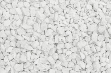 Beyaz gri çakıl taşı dokusu arka plan, bahçe dekorasyonu için küçük taş çakıl..