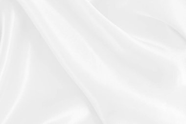 Beyaz kumaş dokusu arkaplanı, ipeğin veya keten deseninin ayrıntıları.