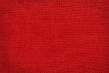 Arka plan için koyu kırmızı pamuk kumaş dokusu, doğal tekstil deseni.