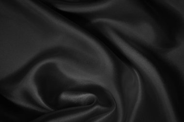 Black grey fabric texture background, detail of silk or linen pattern.