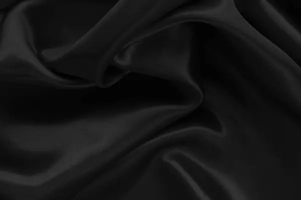 Black Grey Fabric Texture Background Detail Silk Linen Pattern — Photo