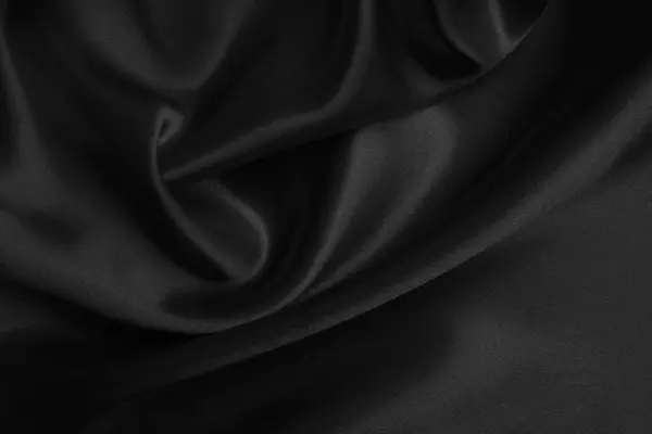 stock image Black grey fabric texture background, detail of silk or linen pattern.