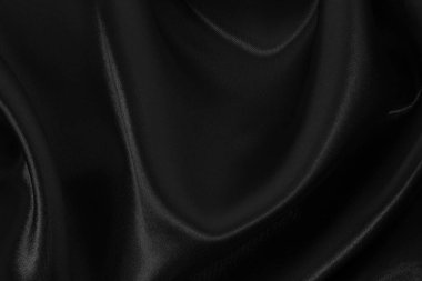 Black grey fabric texture background, detail of silk or linen pattern.