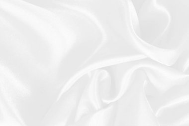 Beyaz kumaş dokusu arkaplanı, ipeğin veya keten deseninin ayrıntıları.