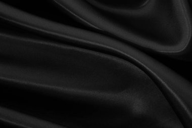 Black grey fabric texture background, detail of silk or linen pattern.