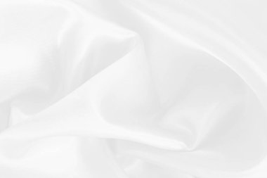 Beyaz kumaş dokusu arkaplanı, ipeğin veya keten deseninin ayrıntıları.