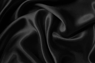 Black grey fabric texture background, detail of silk or linen pattern.