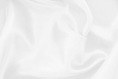 Beyaz kumaş dokusu arkaplanı, ipeğin veya keten deseninin ayrıntıları.