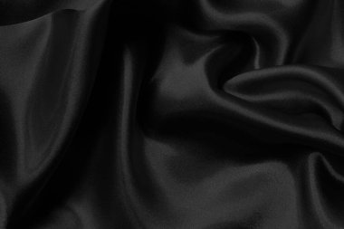 Black grey fabric texture background, detail of silk or linen pattern.