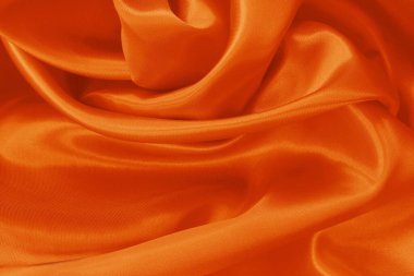 Turuncu kumaş dokusu arkaplanı, ipeğin veya keten deseninin ayrıntıları.