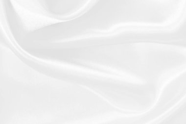 Beyaz kumaş dokusu arkaplanı, ipeğin veya keten deseninin ayrıntıları.