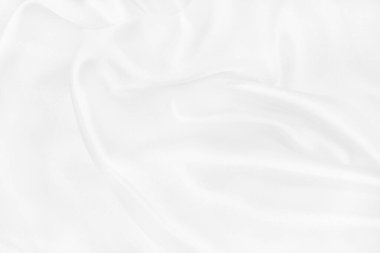 Beyaz kumaş dokusu arkaplanı, ipeğin veya keten deseninin ayrıntıları.