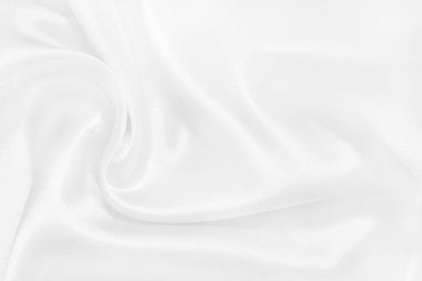 Beyaz kumaş dokusu arkaplanı, ipeğin veya keten deseninin ayrıntıları.