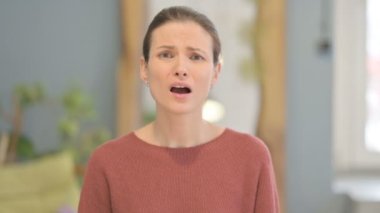 Disappointed Young Woman Reacting to Loss, Financial Failure
