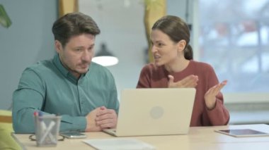 Angry Businesswoman Talking with Businessman, Problems