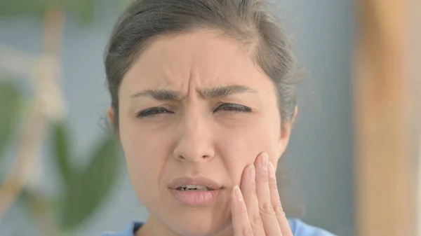 Close Up of Indian Woman Face with Toothache