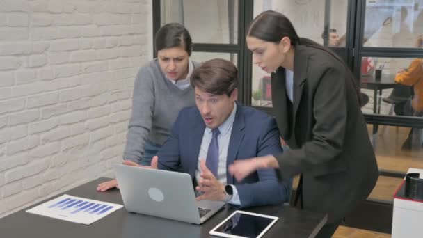 Affärspartners Reaktion Förlust Office — Stockvideo