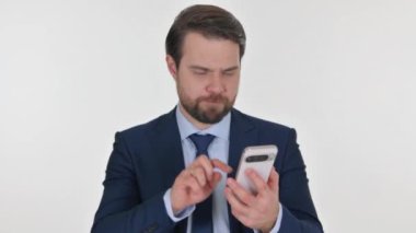 Orta Çağ İşadamı Beyaz Arkaplanda Kaybından Şok Oldu