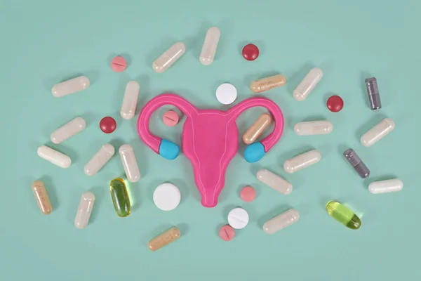 Concepto Para Uso Medicina Para Aumentar Fertilidad Femenina Que Muestra —  Fotos de Stock