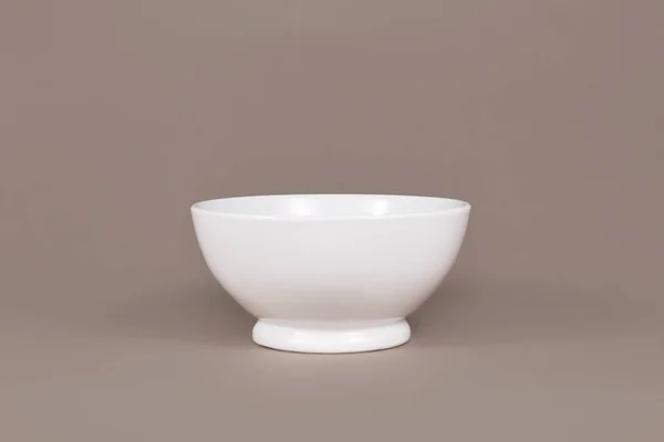 Single Empty Cereal Bowl Brown Background — Photo