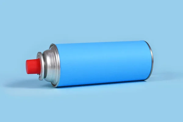 Simple Gas Cartridge Bottle Blue Background — Stock Photo, Image
