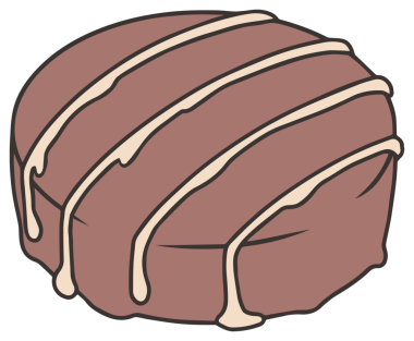 Şeffaf arka planda beyaz jöleli sütlü çikolatalı pralin.