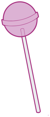 Şeffaf arkaplanda Pastel renkli menekşe lolipop çizimi