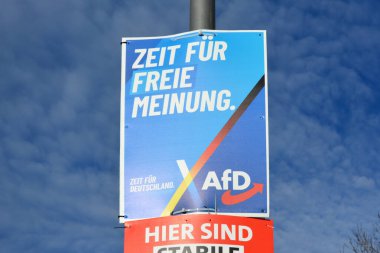 Heidelberg, Almanya - 25 Ocak 2025: Federal parlamento seçimleri için afiş 'Bundestagswahl' 2025