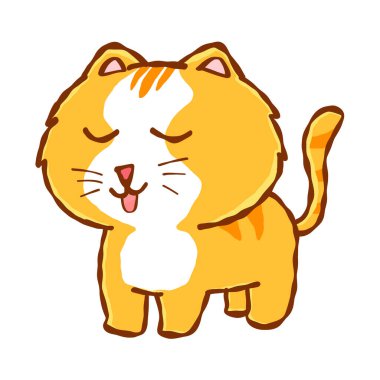 Turuncu şirin kedi çizgi filmi. karakterin komik vektör konsepti