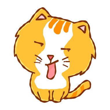 Turuncu şirin kedi çizgi filmi. karakterin komik vektör konsepti
