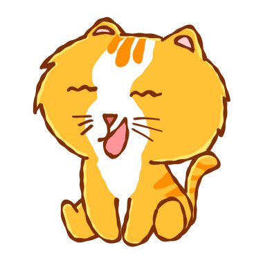 Turuncu şirin kedi çizgi filmi. karakterin komik vektör konsepti