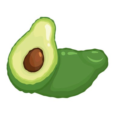 avokado meyvesi beyaz arkaplanda izole