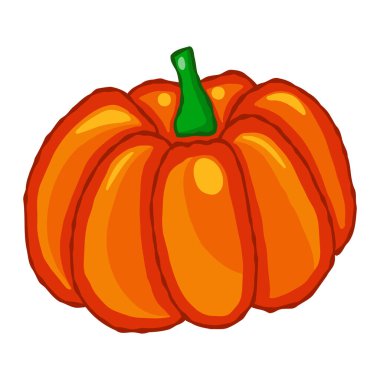 Beyaz arkaplanda kabak karikatürü izole edilmiş.