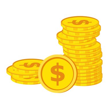 Altın para yığını ikonu. İş konsepti. Vektör renk illüstrasyonu.