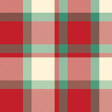 Tekstil tasarımı için kırmızı, yeşil ve beyaz tartan rengi ekose desenli kontrol. Tekstil ya da baskı tasarımı için mükemmel. vektör illüstrasyonu.