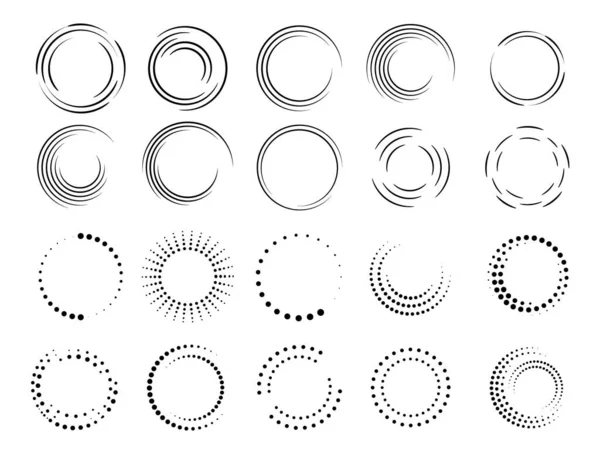 stock vector circle icon halftone dots in circle form. round logo . vector dotted frame . Half tones design element