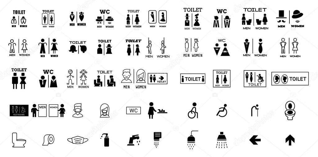 Toilet icon vector illustration. Girls and boys restrooms sign and symbol. bathroom sign. wc
