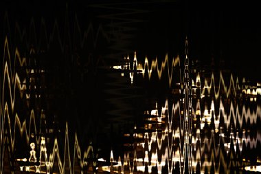 Sarı soyut dalga hareket arkaplanı ve kıvrımlı çizgiler. Sihir için tasarım ögesi