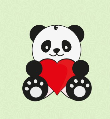 Şirin Panda. Vektör illüstrasyonu.