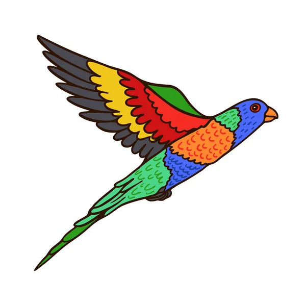 Arcobaleno Laurie Aussie Uccello Colore Vettore Personaggio Vista Laterale — Vettoriale Stock