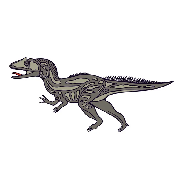 Ilustração Allosaurus Para Uso Materiais Educacionais Imagem Vetorial Grandes Dinossauros — Vetor de Stock
