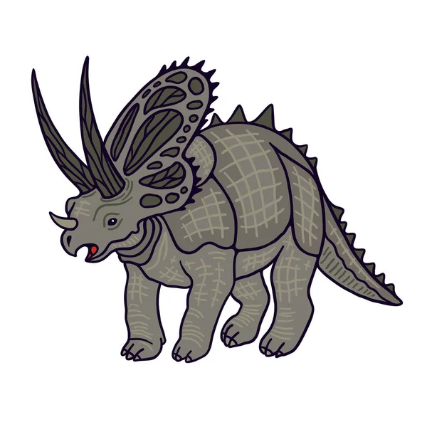 Desenhos Animados Ilustração Estilo Para Desenhos Educacionais Sites Triceratops Imagem — Vetor de Stock