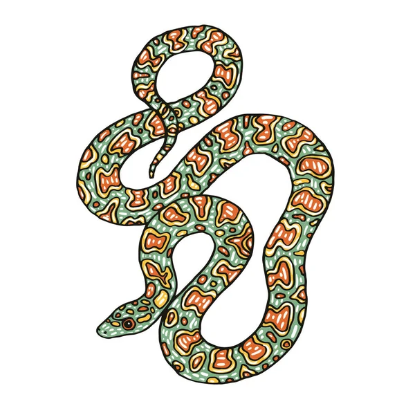 Serpiente Venenosa Del Desierto Con Carácter Vector Color Plano Cola — Vector de stock